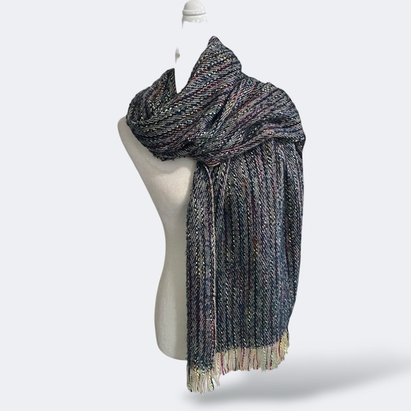Multicolor Colorful Soft Knit Scarf Thick  Warm Snow Warm Bohemian Artsy Chunky - Picture 5 of 10